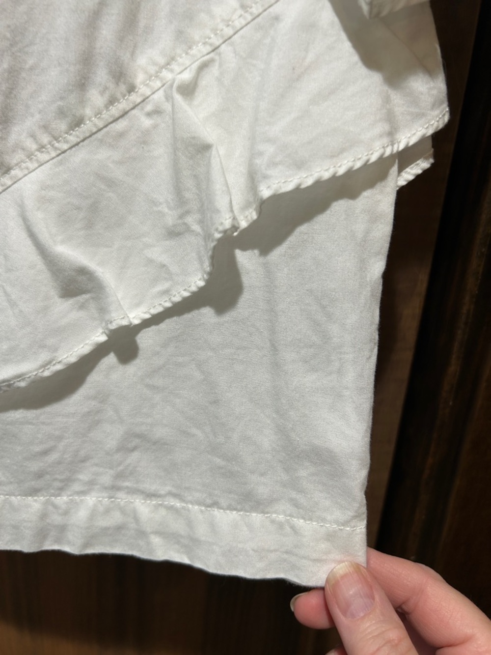 Calvin Klein White Ruffle Diagonal-Detail Blouse - Picture 3 of 6